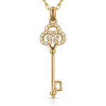 Load image into Gallery viewer, Elegant Swirl Style Key Necklace 14K Yellow Gold or White Gold