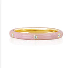 Load image into Gallery viewer, Stackable Enamel Diamond Band In 18K Yellow Gold Pre Order Yours Today!!