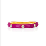 Load image into Gallery viewer, Stackable Enamel Diamond Band In 18K Yellow Gold Pre Order Yours Today!!