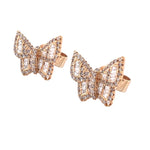 Load image into Gallery viewer, Shimmering 14k Yellow Gold or White Gold Butterfly Diamond Earrings
