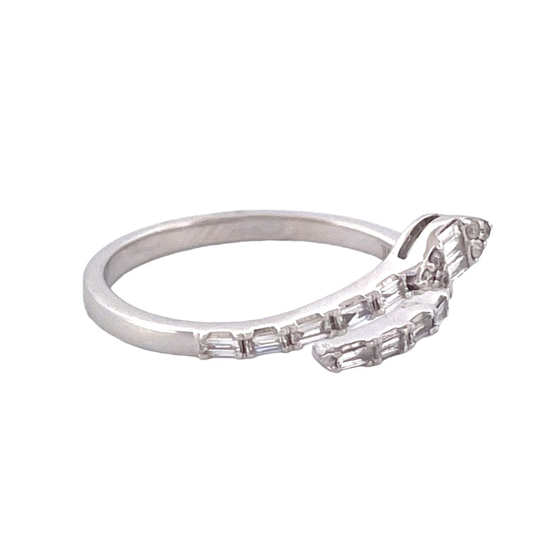 14K Yellow Gold or White Gold Open Cuff Snake Diamond Ring