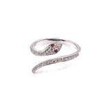 Load image into Gallery viewer, Stunning 14k Yellow Gold or White Gold Diamond and Ruby Snake ring
