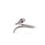 Load image into Gallery viewer, Stunning 14k Yellow Gold or White Gold Diamond and Ruby Snake ring
