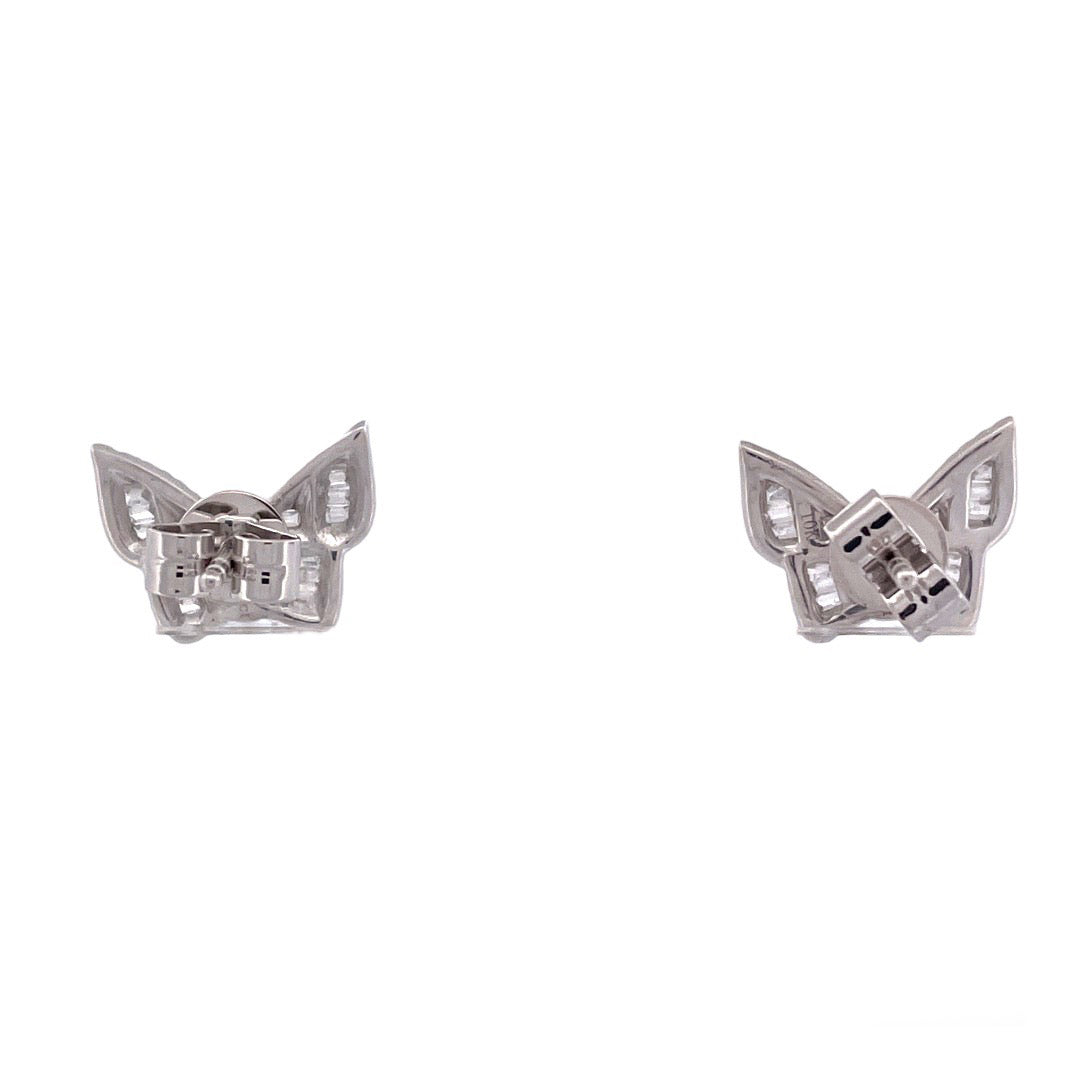 Shimmering 14k Yellow Gold or White Gold Butterfly Diamond Earrings