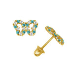 Load image into Gallery viewer, Exquisite Butterfly Frame Screw Back Earrings in 14K Yellow Gold Or White Gold
