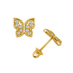 Load image into Gallery viewer, Beautiful 14K Solid Yellow Gold Or White Gold Butterfly Earrings with Screwback

