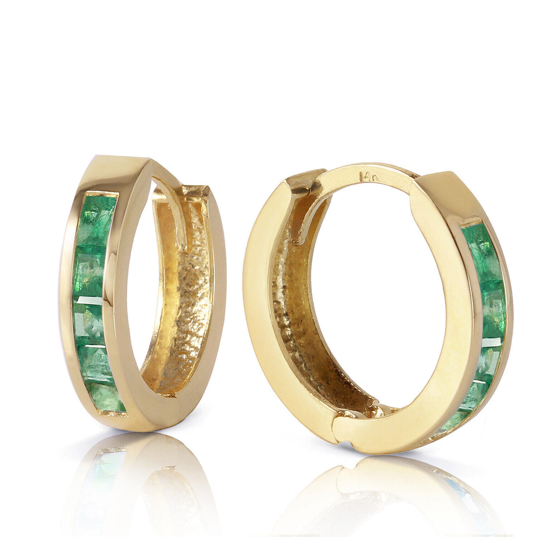 Radiant 14K Solid Gold Hoop Huggie Earrings