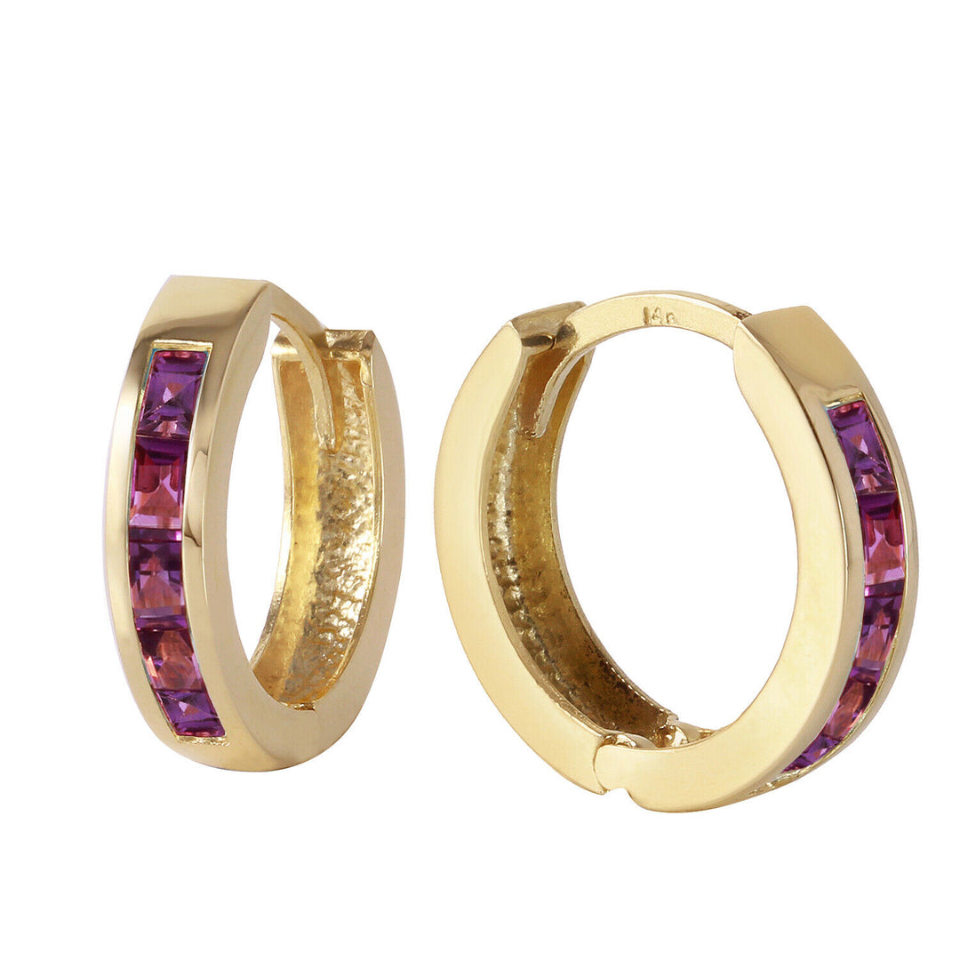 Radiant 14K Solid Gold Hoop Huggie Earrings