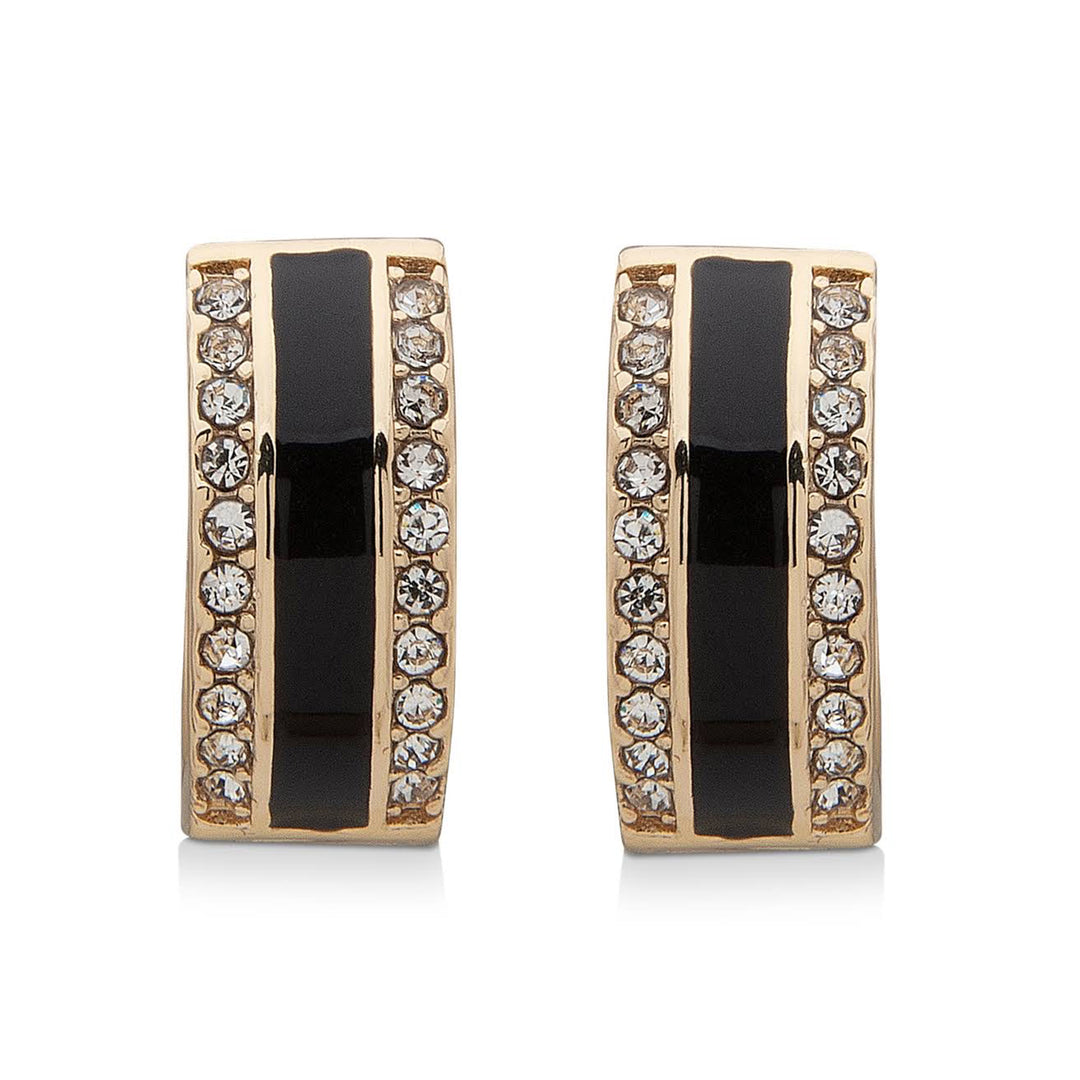 Dazzling Leverback Earrings In Onyx and Opal in 14K Yellow Gold Or White Gold