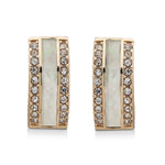 Load image into Gallery viewer, Dazzling Leverback Earrings In Onyx and Opal in 14K Yellow Gold Or White Gold
