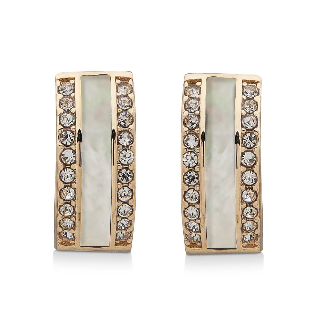 Dazzling Leverback Earrings In Onyx and Opal in 14K Yellow Gold Or White Gold