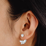 Load image into Gallery viewer, 14k Gold Butterfly Angel Wings Telephone Earrings
