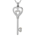 Load image into Gallery viewer, Elegant 14K Gold Solid Heart Long Key Pendant
