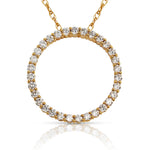 Load image into Gallery viewer, Brilliant 14K Yellow Round Floating Pendant Necklace
