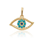 Load image into Gallery viewer, Charming 14k Gold Evil Eye Necklace
