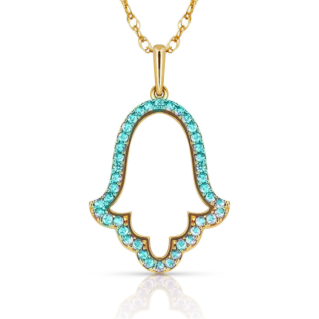 Elegant 14K Yellow Gold Hamsa Necklace