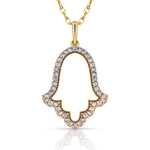 Load image into Gallery viewer, Elegant 14K Yellow Gold Hamsa Necklace
