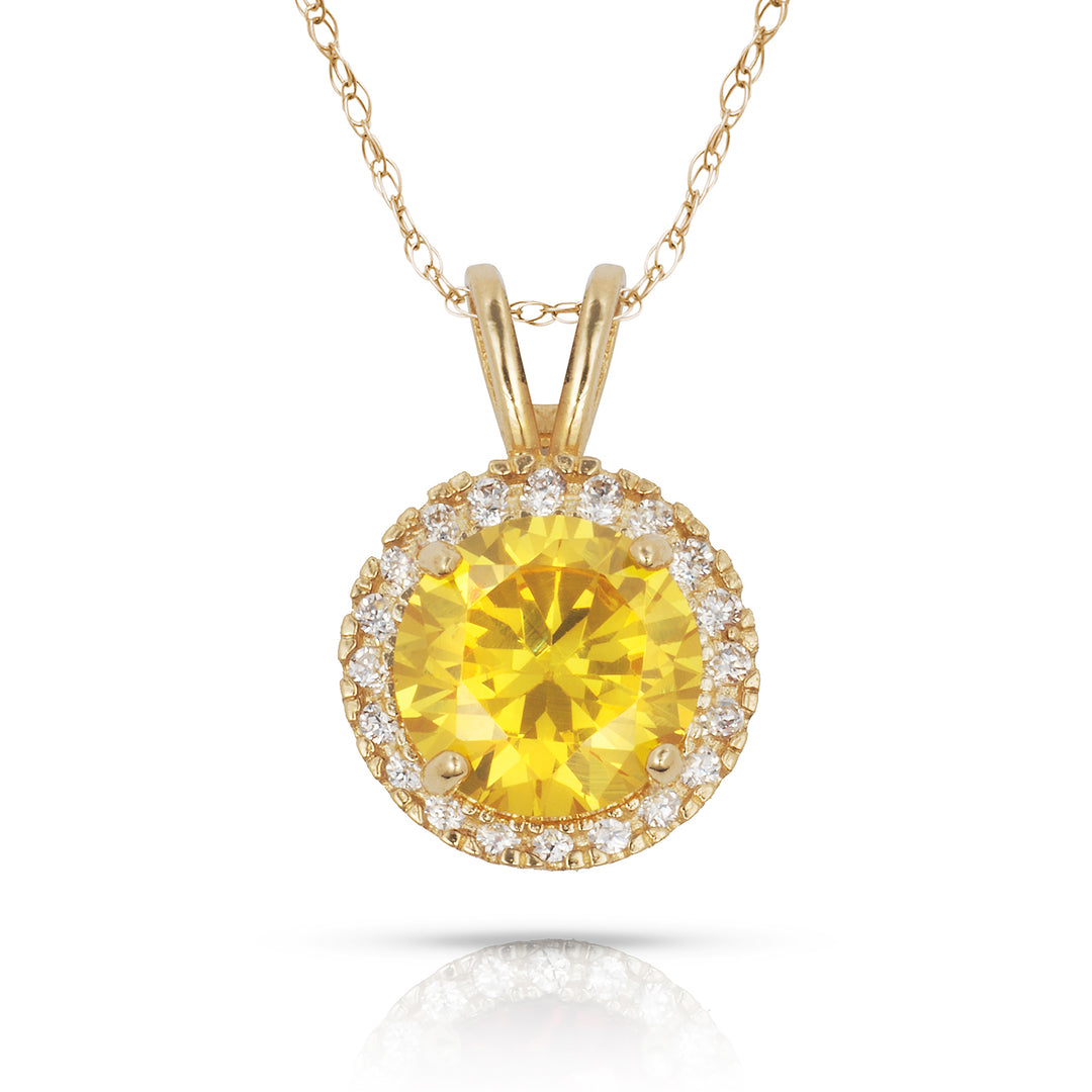 Elegant 14K Yellow Gold or White Gold Birthstone Necklace