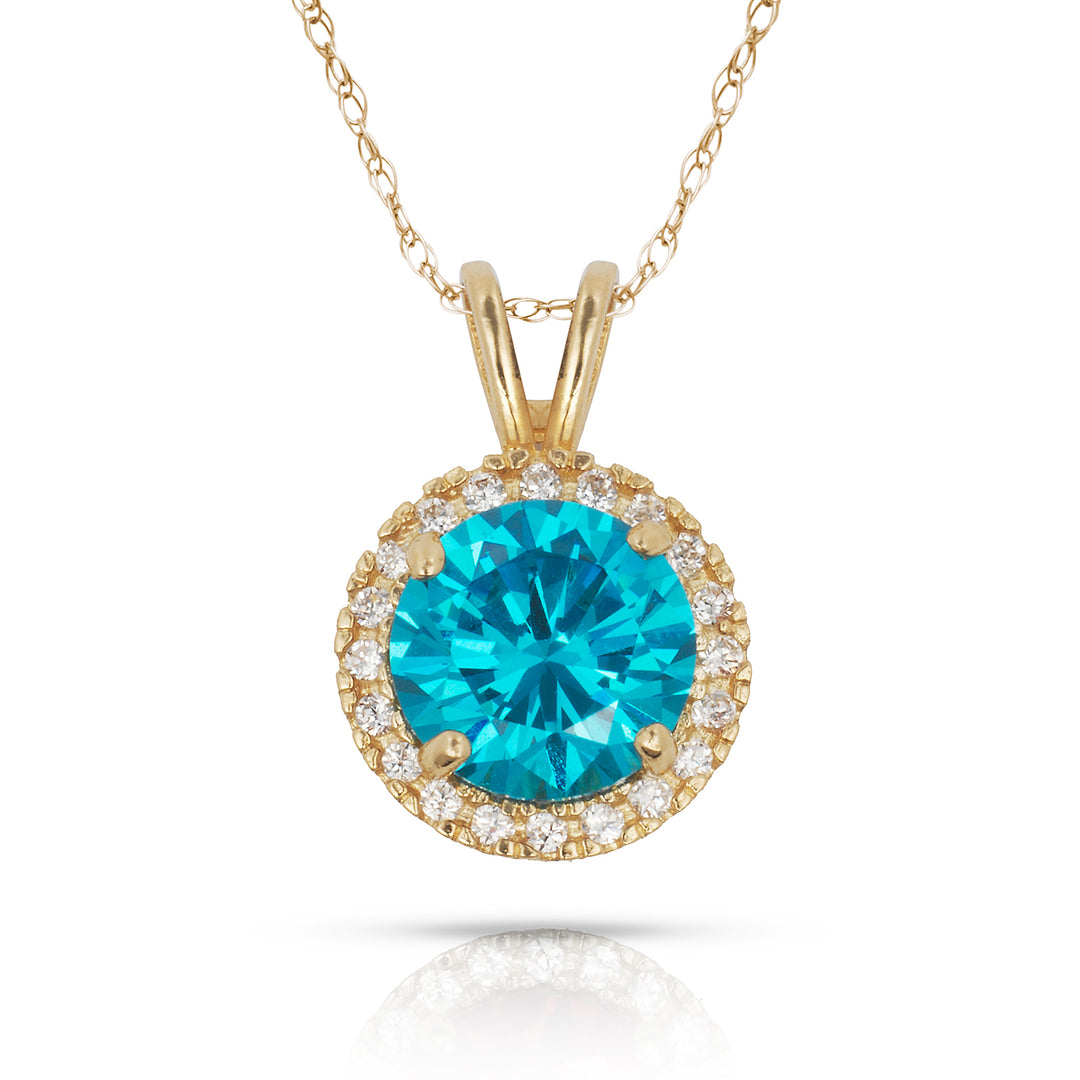 Elegant 14K Yellow Gold or White Gold Birthstone Necklace