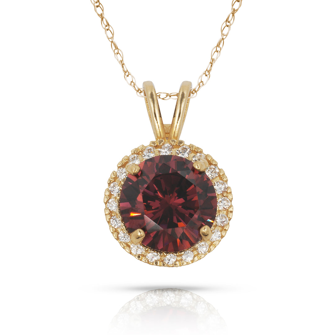 Elegant 14K Yellow Gold or White Gold Birthstone Necklace