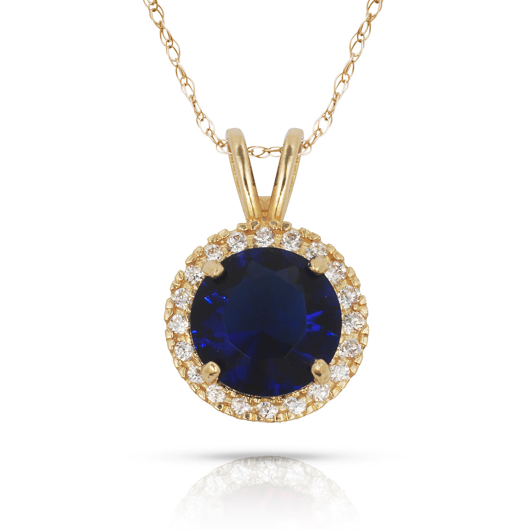 Elegant 14K Yellow Gold or White Gold Birthstone Necklace