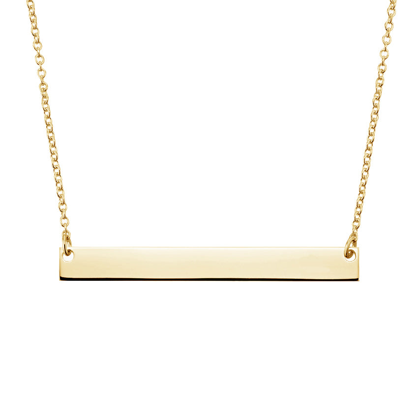 Minimal 14k Gold Horizontal Bar Necklace