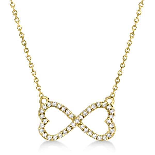 Exquisite 14k Gold Pave Infinity Heart Necklace