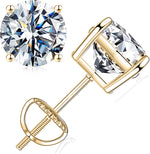 Load image into Gallery viewer, 14K Yellow Gold Small Basket Set Birthstone Screw Back Earrings
