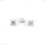 Load image into Gallery viewer, 14K White Gold Basket Set Screwback Earrings with CZ in Various Stone Sizes
