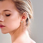 Load image into Gallery viewer, Stunning 14k Yellow Gold Swarovski Starfish Earrings with Screw Back
