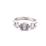 Load image into Gallery viewer, Elegant 14k White Gold Hexagon Cluster Diamond Ring
