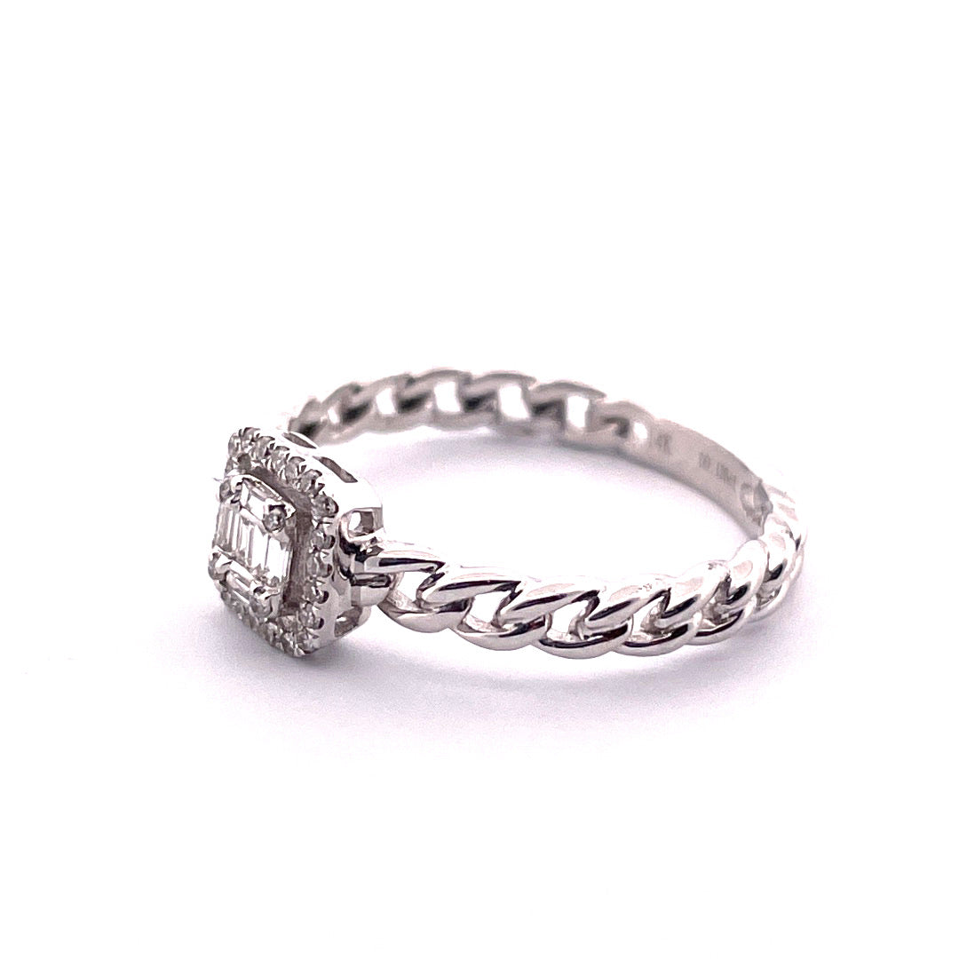 Dainty 14k White Gold Diamond Ring