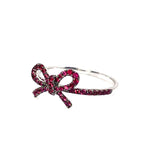 Load image into Gallery viewer, 10K White Gold &quot;The Papillan&quot; Ruby Bow Ring
