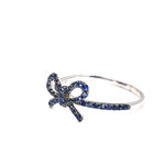 Load image into Gallery viewer, 10K White Gold &quot;The Papillan&quot; Sapphire Bow Ring
