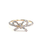 Load image into Gallery viewer, 14K Yellow Gold &quot;The Papillan&quot; Diamond Bow Ring
