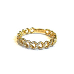 Load image into Gallery viewer, Solid 18k Yellow Gold Diamond Chain Band Ring
