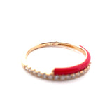 Load image into Gallery viewer, 14K Yellow Gold Red Enamel Diamond Ring
