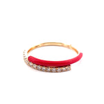 Load image into Gallery viewer, 14K Yellow Gold Red Enamel Diamond Ring
