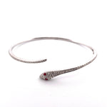 Load image into Gallery viewer, Stunning 18k White Gold Detailed Snake Diamond Bracelet
