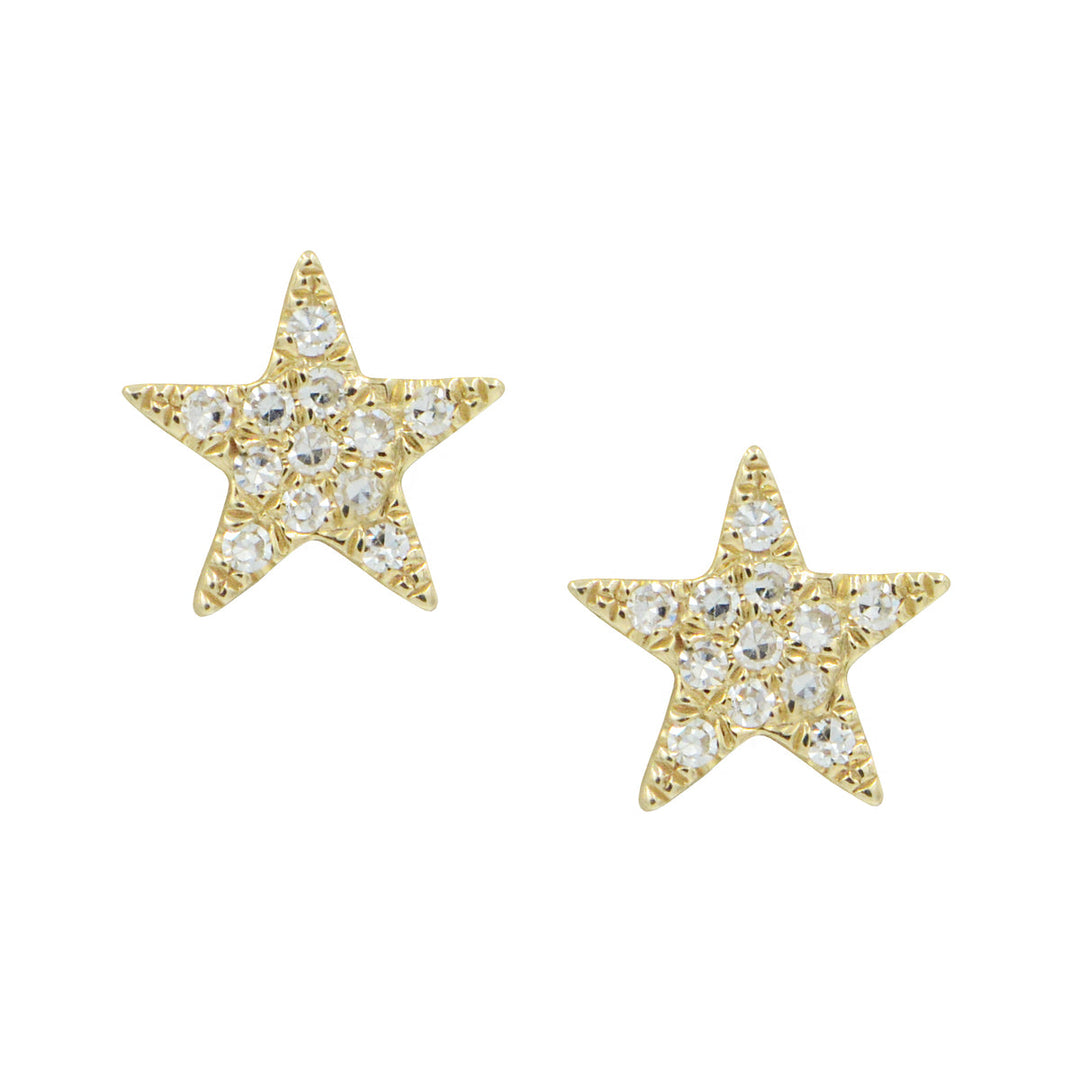 Dazzling 14K Gold Pave Star Earrings